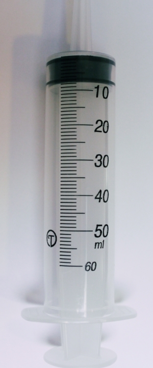 Spuit 50-60 ml met kathetertip