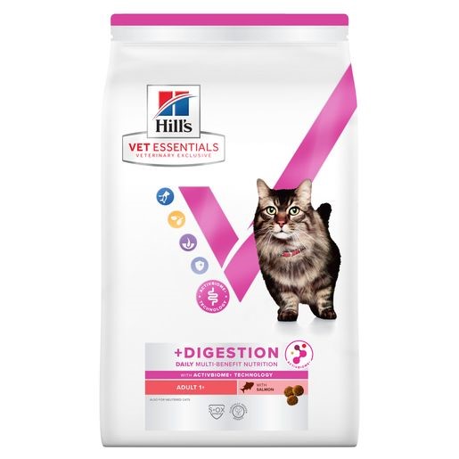 Hill's Multi-Benefit + Digestion Kat Adult met Zalm Voorkant