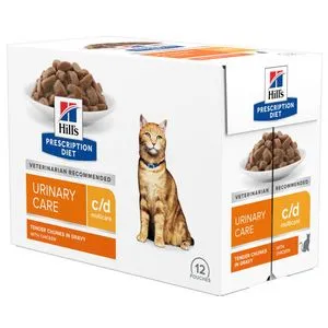 Hill's cd multicare kat maaltijdzakjes 12 stuks kip