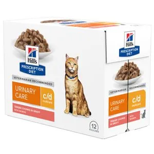 hill's c/d multicare kat maaltijdzakjes zalm 12 stuks